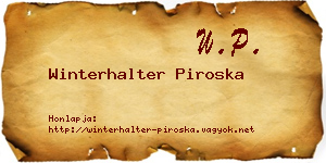 Winterhalter Piroska névjegykártya