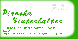 piroska winterhalter business card
